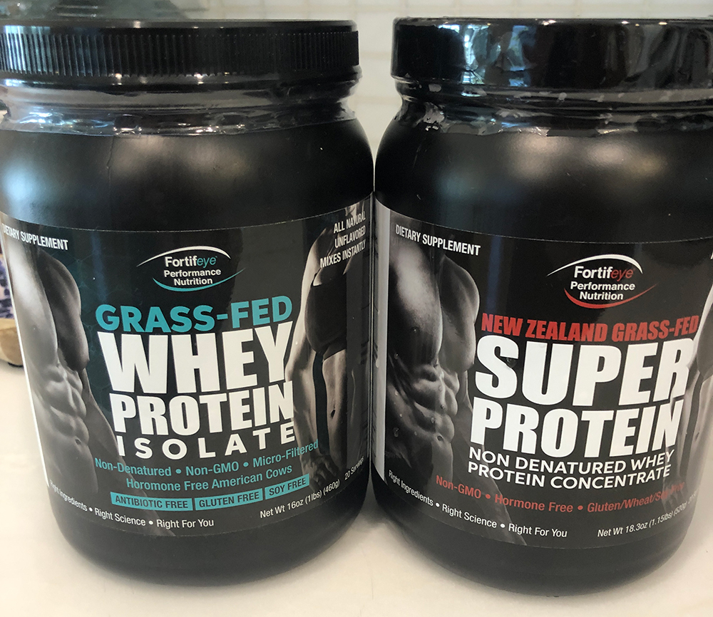 Fortifeye Whey Protein Super protein bottles