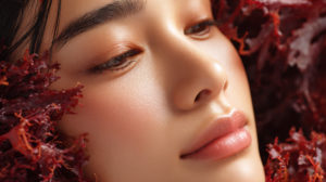 woman and red seaweed